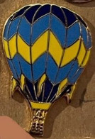 MONTGOLFIERE - BALLOON - BALLON A AIR CHAUD - BLEU FONCE - JAUNE - BLEUE CLAIR - GRAND MODELE   - (33) - Mongolfiere