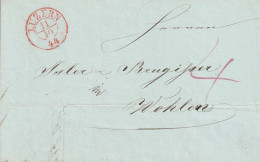 Suisse Lettre Avec Correspondance Luzern Taxe 4 Rouge 1844 - ...-1845 Prefilatelia