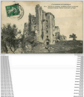 63 MONTAIGUT-LE-BLANC. Ruines Du Château 1913 Avec Visiteurs - Montaigut