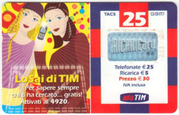 ITALY E-685 Prepaid TIM - Cartoon, People, Woman - Used - Schede GSM, Prepagate & Ricariche