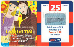 ITALY E-691 Prepaid TIM - Cartoon, People, Woman - Used - Schede GSM, Prepagate & Ricariche