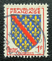 FRA1002U3 - Armoiries De Provinces (VII) - Bourbonnais - 1 F Used Stamp - 1954 - France YT 1002 - 1941-66 Escudos Y Blasones