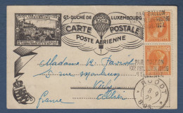 LUXEMBOURG - Carte Par Ballon  1927 - Covers & Documents