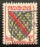 FRA1002U4 - Armoiries De Provinces (VII) - Bourbonnais - 1 F Used Stamp - 1954 - France YT 1002 - 1941-66 Escudos Y Blasones