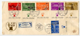 Israel 1955 Registered FDC Scott 94-99 Israel's Youth Immigration Institution 20th Anniversary - FDC