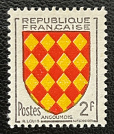 FRA1003MH - Armoiries De Provinces (VII) - Angoûmois - 2 F MH Stamp - 1954 - France YT 1003 - 1941-66 Escudos Y Blasones