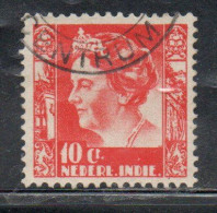 DUTCH INDIA INDIE INDE NEDERLANDS HOLLAND OLANDESE OLANDESI INDIES 1933 1937 QUEEN WILHELMINA 10c USED USATO - Nederlands-Indië