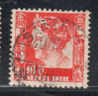 DUTCH INDIA INDIE INDE NEDERLANDS HOLLAND OLANDESE OLANDESI INDIES 1933 1937 QUEEN WILHELMINA 10c USED USATO - Nederlands-Indië