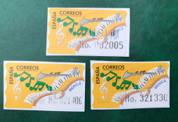 España Spain 1997, ATM ETIQUETA, MÚSICA,3 Etiquetas CONTROL, RARAS!! - Automatenmarken [ATM]