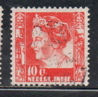 DUTCH INDIA INDIE INDE NEDERLANDS HOLLAND OLANDESE OLANDESI INDIES 1933 1937 QUEEN WILHELMINA 10c USED USATO - Nederlands-Indië