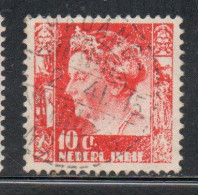 DUTCH INDIA INDIE INDE NEDERLANDS HOLLAND OLANDESE OLANDESI INDIES 1933 1937 QUEEN WILHELMINA 10c USED USATO - Nederlands-Indië