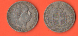 Italia Regno 2 Lire 1897 Umberto I° Italy Italie Silver Coin - 1878-1900 : Umberto I.