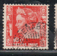 DUTCH INDIA INDIE INDE NEDERLANDS HOLLAND OLANDESE OLANDESI INDIES 1933 1937 QUEEN WILHELMINA 10c USED USATO - Nederlands-Indië