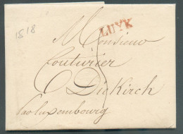 LAC De LUYK (LIEGE) Vers Diekirch Man. Par Luxembourg)., Port De 5 Décimes -  14394 - 1815-1830 (Periodo Olandese)
