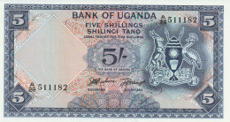 UGANDA 5 SHILLINGS ND/1966 , P-1  UNC - Uganda