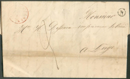 LAC De WAEREGHEM Le 13 Juillet 1849 + Boîte N De WACKEN Vers Liège - TB -  14406 - 1830-1849 (Belgique Indépendante)