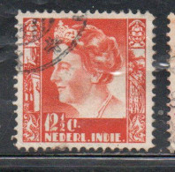 DUTCH INDIA INDIE INDE NEDERLANDS HOLLAND OLANDESE OLANDESI INDIES 1933 1937 1934 QUEEN WILHELMINA 12 1/2c USED USATO - Nederlands-Indië