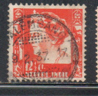 DUTCH INDIA INDIE INDE NEDERLANDS HOLLAND OLANDESE OLANDESI INDIES 1933 1937 1934 QUEEN WILHELMINA 12 1/2c USED USATO - Nederlands-Indië