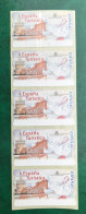 España Spain 1999, ATM ETIQUETA, ESPAÑA TURÍSTICA, Tira De 5 Etiquetas Blancas / Strip Of 5, Nuevos ** - Machine Labels [ATM]