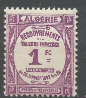 ALGERIE TAXE N° 19 NEUF** LUXE SANS CHARNIERE  / Hingeless / MNH - Segnatasse