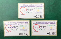 España Spain 2002, ATM ETIQUETA, II Congreso Riesgo Laboral, SERIE 3 ATM, EPELSA, 5 DÍGITOS, Nuevos ** - Machine Labels [ATM]