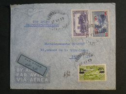 S31  LIBAN    BELLE  LETTRE AIRMAIL   1939   BEYROUTH MARSEILLE  A  PARIS FRANCE   +N°160+SURCHARGE +AFF. INTERESSANT+ + - Lettres & Documents