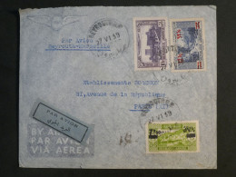 S31  LIBAN    BELLE  LETTRE AIRMAIL   1939   BEYROUTH MARSEILLE  A  PARIS FRANCE   +N°160+SURCHARGE +AFF. INTERESSANT+ + - Brieven En Documenten