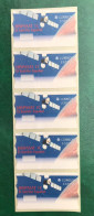 España Spain 2000, ATM ETIQUETA, HISPASAT 1C EL SATÉLITE ESPAÑOL, Tira De 5 Etiquetas Blancas / Strip Of 5, Nuevos ** - Machine Labels [ATM]