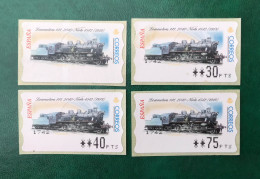 España Spain 2001, ATM ETIQUETA, LOCOMOTORA 141 (1918), Etiqueta Blanca Serie 3 Atms, Nuevos ** - Automatenmarken [ATM]