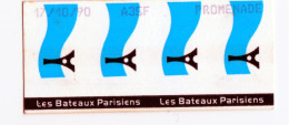 Ticket D'embarquement De Bateaux-mouche De Paris "Les Bateaux Parisiens - 1990" - Europa