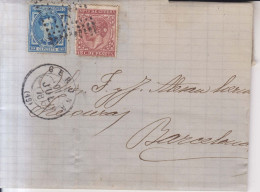 Año 1876 Edifil 175-188 Carta  Matasellos  Rombo Gerona  Membrete Martirian Ramio Perapau - Lettres & Documents