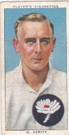 28 Hedley Verity, Yorkshire   - Cricketers 1938 -  Players Cigarettes - Original - Sport Cricket - Player's