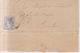 Año 1870 Edifil 107 Alegoria Envuelta Matasellos Camprodon Gerona  Marcial Valls - Briefe U. Dokumente