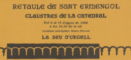 Programa / Program /programme -- Retaule De Sant Armengol - La Seu D'Urgell - 1988 - Programmi