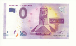 Billet Touristique  0 Euro - BORNE 00 - UTAH BEACH - UELQ - 2017-1 - N° 1203 - Billet épuisé - Other & Unclassified