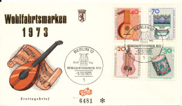 Germany Berlin FDC 5-10-1973 Wohlfahrtsmarken Complete Set Of 4 With Cachet - 1971-1980