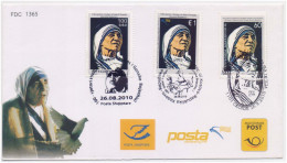 Mother Teresa, Saint, Religion, Peace, Nobel Prize, Famous Women, Albania Kosovo Macedonia Joint Issue FDC - Moeder Teresa