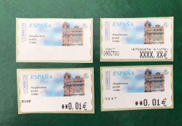 España Spain 2002, ATM ETIQUETA, Arquitectura Postal CÁDIZ, Etiqueta Blanca Y Ajuste Y 2 Atm, Nuevos ** - Timbres De Distributeurs [ATM]