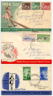 New Zealand 1956-58 3 FDCs Scott B49-B51, B52-B53, B54-B55 Health Stamps For Health Camps; Gisborne Postmarks - FDC