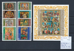 (TJ) Godsdienst - Religieuze Kunst - Bulgarije 1977 - YT 2292/99 + Blok 68 (postfris/neuf/MNH) - Quadri