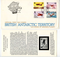 British Antarctic Territory 1983 FDC Scott 117-120 Manned Flight Bicentenary - Airplanes - FDC
