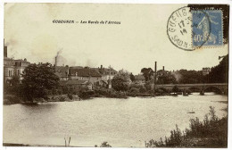 Gueugnon - Les Bords De L'Arroux (pont, Cheminées Industrielles) Circulé 1931 - Gueugnon