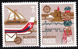 MALTA 1979 EUROPA: Postal History. Plane Ship Telegraph. Complete Set, MNH - 1979