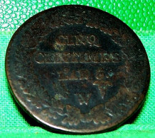 CINQ CENTIMES AN 5 W , LILLE  ,   DUPRE GRAND MODULE   FRANCE OLD COIN - 1795-1799 Directoire