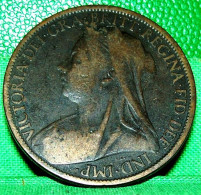 Grande-Bretagne , ONE PENNY , 1901 , REINE VICTORIA  , Old Head Coin - D. 1 Penny