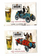 2 X Supra Pils Bier Reclame Voiture Chevalier Marin Oldtimer Luciferetiket Coupon De Boîte étiquette D'allumettes - Zündholzschachteletiketten