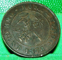 UK Monnaie VICTORIA QUEEN ,HONG KONG , ONE CENT 1876 COPPER COIN - Colonies
