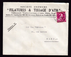 DDEE 775 -- 2 X Enveloppe TP Moins 10 % Surcharge Locale Et Typo  ATH 1946 - Entete S.A. Filatures Et Tissage D' Ath - 1946 -10%