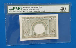 MAROC MOROCCO MARRUECOS MAROKKO BANQUE D'ETAT 50 FRANC 1949 - Marocco