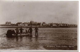 REAL PHOTOGRAPHIC POSTCARD - FINDHORN FROM CULBIN SANDS - WITH FINEHORN POSTMARK - FISHING - Moray